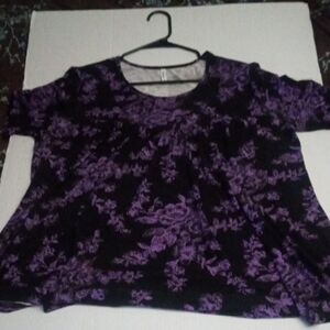 Chic Purple Floral Women's Blouse